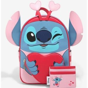 Her Universe Disney Lilo & Stitch Lovebug Mini Backpack & Cardholder Set NEW